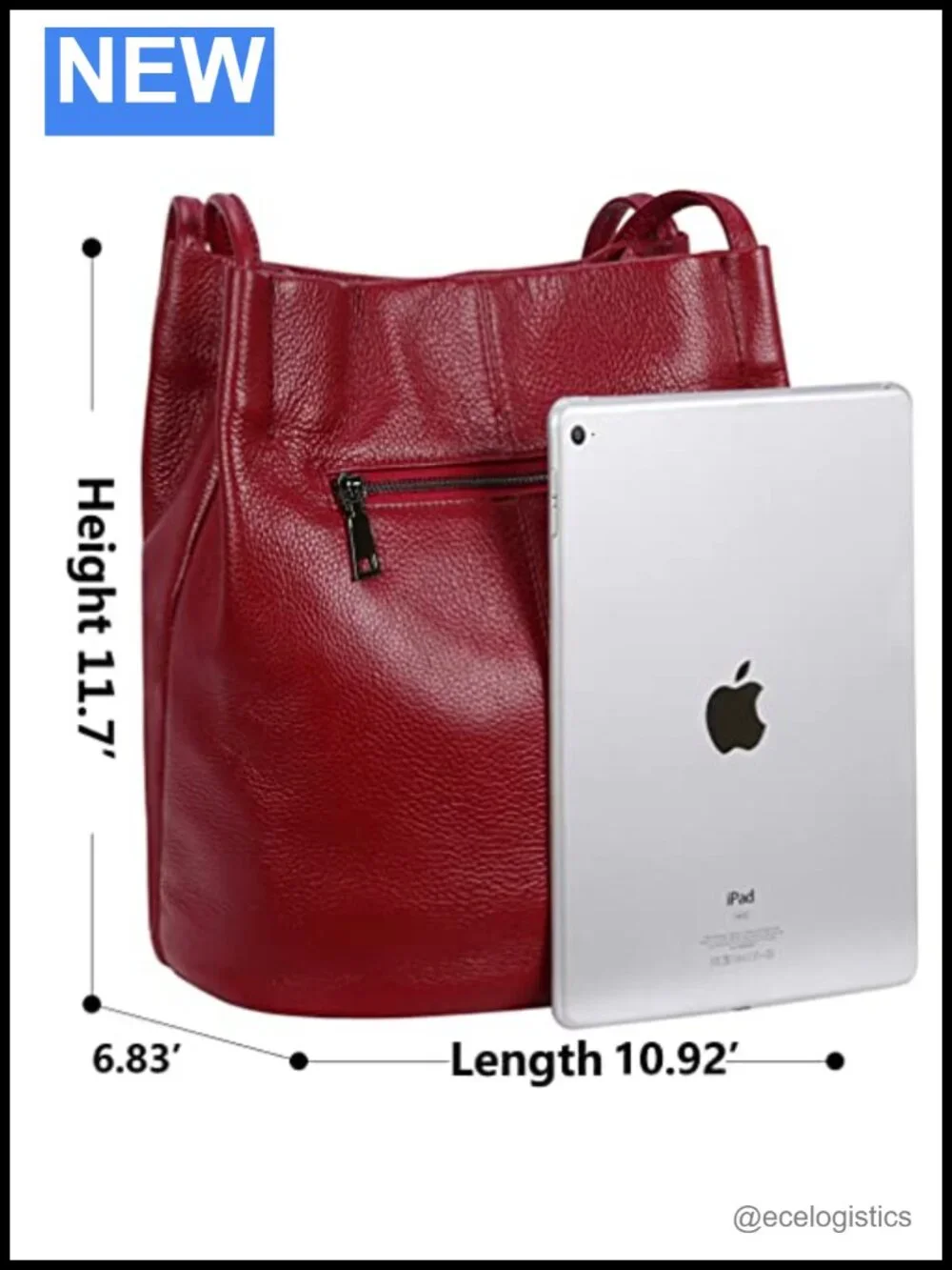 Genuine Leather Bucket Tote Hobo Shoulder Purse Work Bag